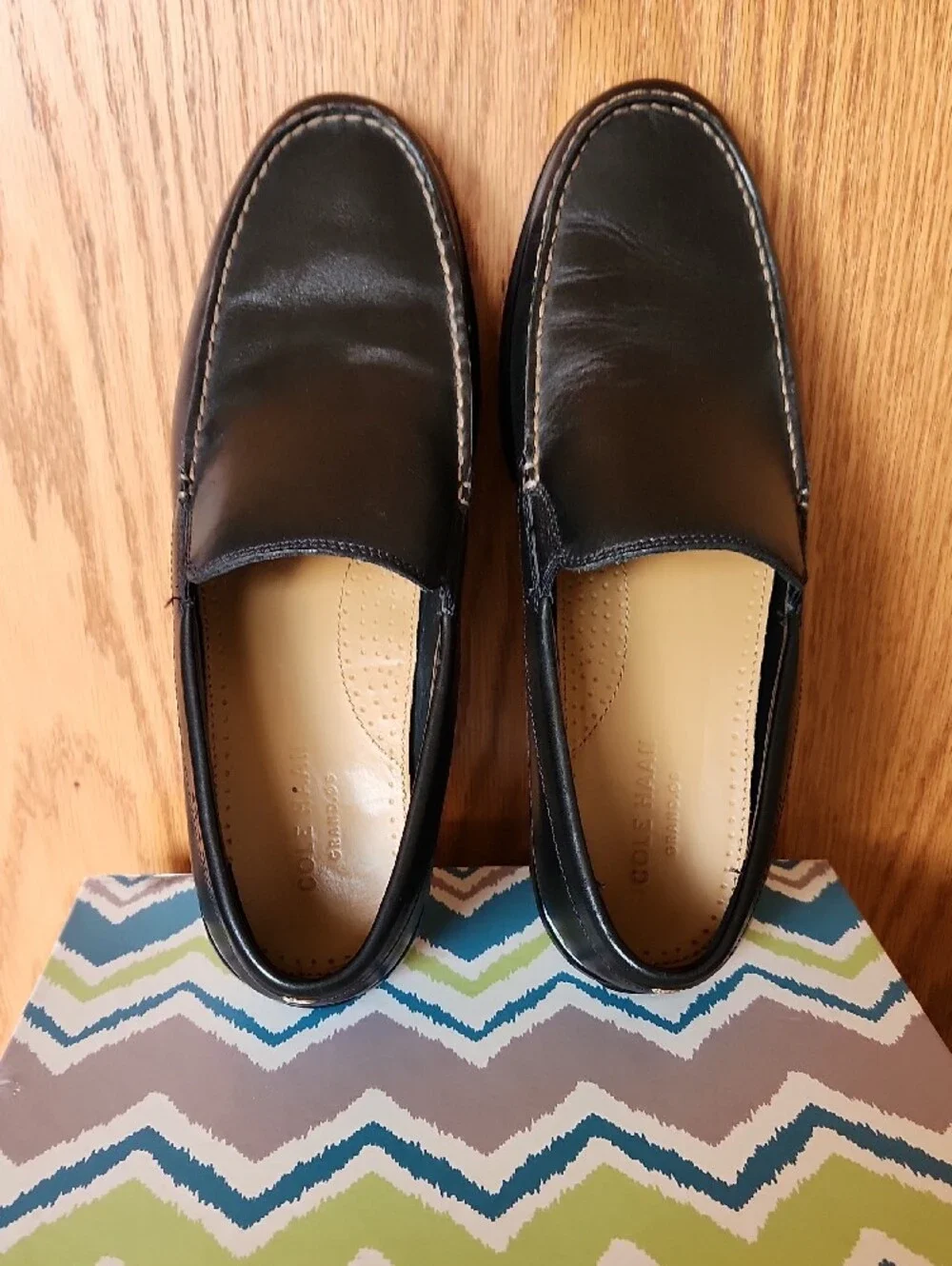 Cole Haan Black Leather Slip-On Loafers